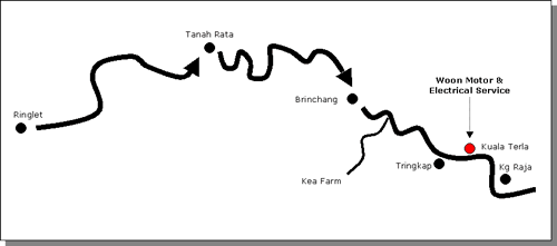 Map to 4x4 Shoppe at Cameron Highlands